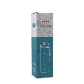 1L Tritan Water Bottle With Time Marker Bounce Cover Motivational Water Bottle Cycling Leakproof Cup For Sports Fitness Bottles-Color box-1L