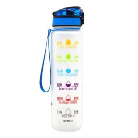1L Tritan Water Bottle With Time Marker Bounce Cover Motivational Water Bottle Cycling Leakproof Cup For Sports Fitness Bottles-Colorful-1L