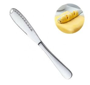 3 In 1 Stainless Steel Butter Spreader Knife Butter Curler Spreader Butter Knife-1PCS
