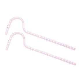 2straw 1cleaningbrush Can Be Used Repeatedly Original Glass Drinking Straw, Flute Style Design For Engaging Lips Horizontally, Anti Wrinkle.-Pink