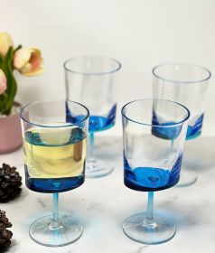 Oval Halo Plastic Wine Glasses Set of 4 (12oz), BPA Free Acrylic Wine Glass Set, Unbreakable Red Wine Glasses, White Wine Glasses
