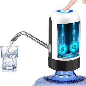 Water Bottle Pump 5 Gallon Water Bottle Dispenser USB Charging Automatic Drinking Water Pump Portable Electric Water Dispenser Water Bottle Switch (Color: White)