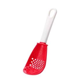 Multifunctional grinding and crushing colander and draining spoon-black (Color: Red)